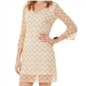 EUC Lilly Pulitzer "Jade" Chevron Dress Size XS